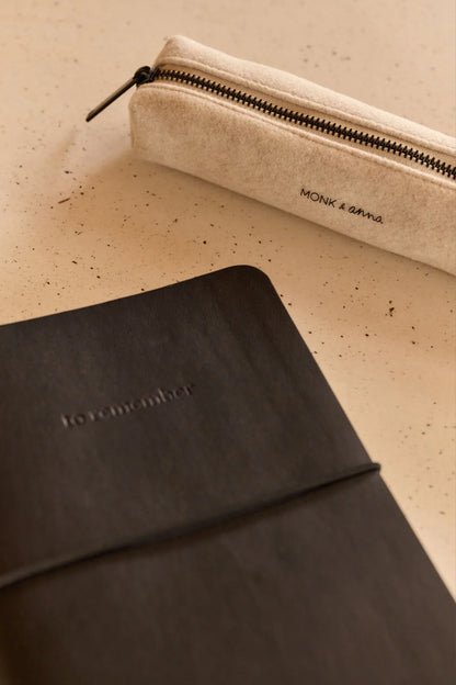 Notebook - vegan leer - black