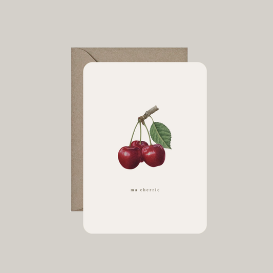 Postkaart 'ma cherrie' met enveloppe
