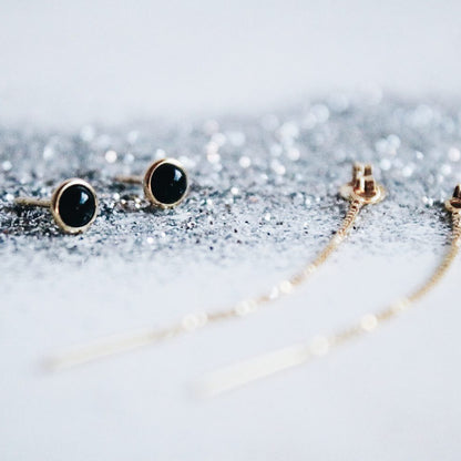 'Wega' oorbellen met onxy steentjes