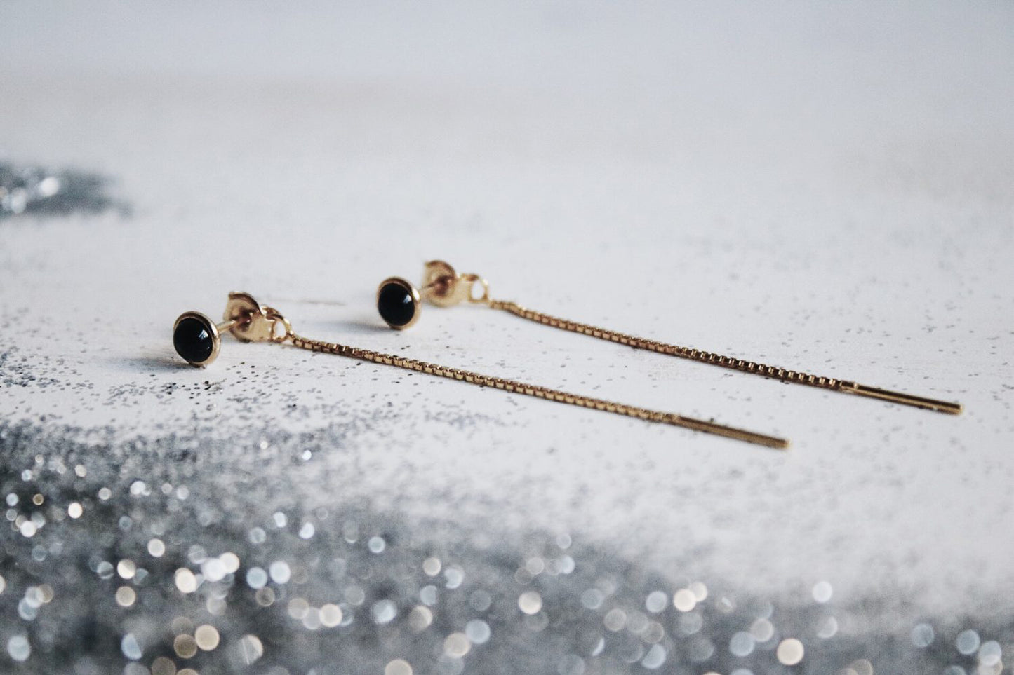 'Wega' oorbellen met onxy steentjes