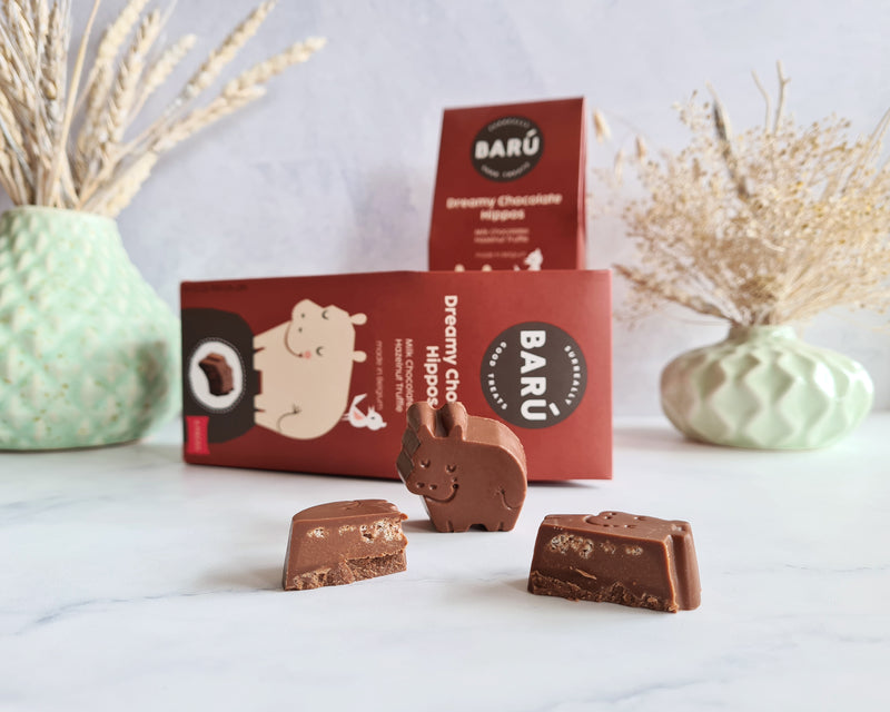 Dreamy Chocolate Hippos - Milk chocolate & Hazelnut Truffle