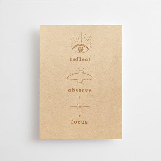 Postkaart 'Reflect, observe, focus'