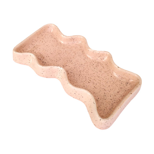 Keramische Wave Tray - Rechthoek Peach