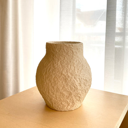 Vaas van pulp -beige - 13 x 15 cm