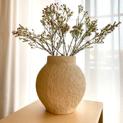 Vaas van pulp -beige - 18 x 20 cm