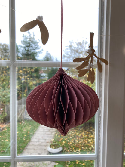 Kerstornament ouddonkerroze - handmade & fairtrade