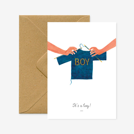Postkaart  'It's a boy'