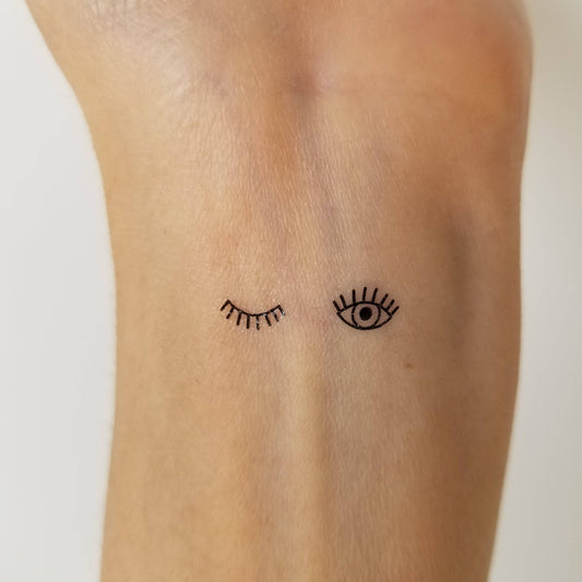 Minimalistische tijdelijke tattoo voor ogen en wimpers (set van 16)