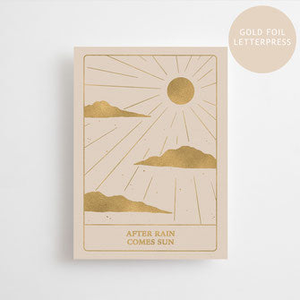 Postkaart 'After rain comes sun' - golden edition