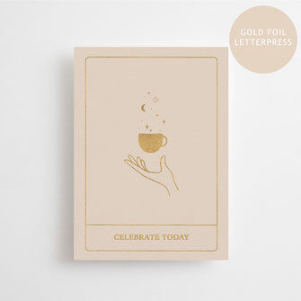 Postkaart 'Celebrate today' - golden edition