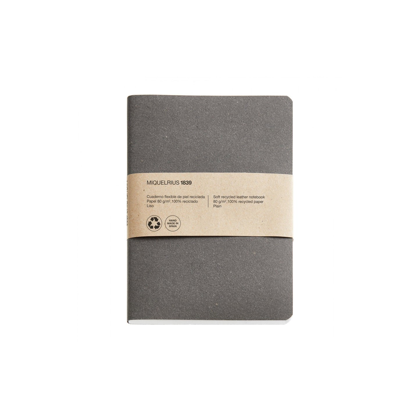 Soft Recycled Leather Notebook A6 & A5 - Antraciet