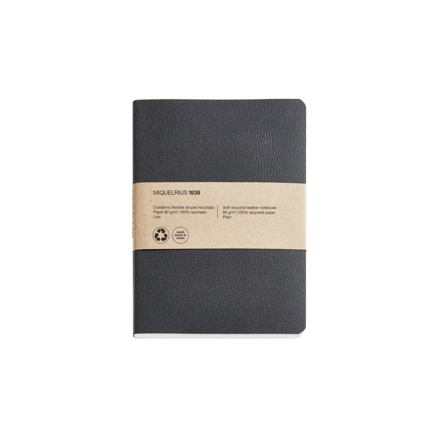 Soft Recycled Leather Notebook A6 & A5 - Black